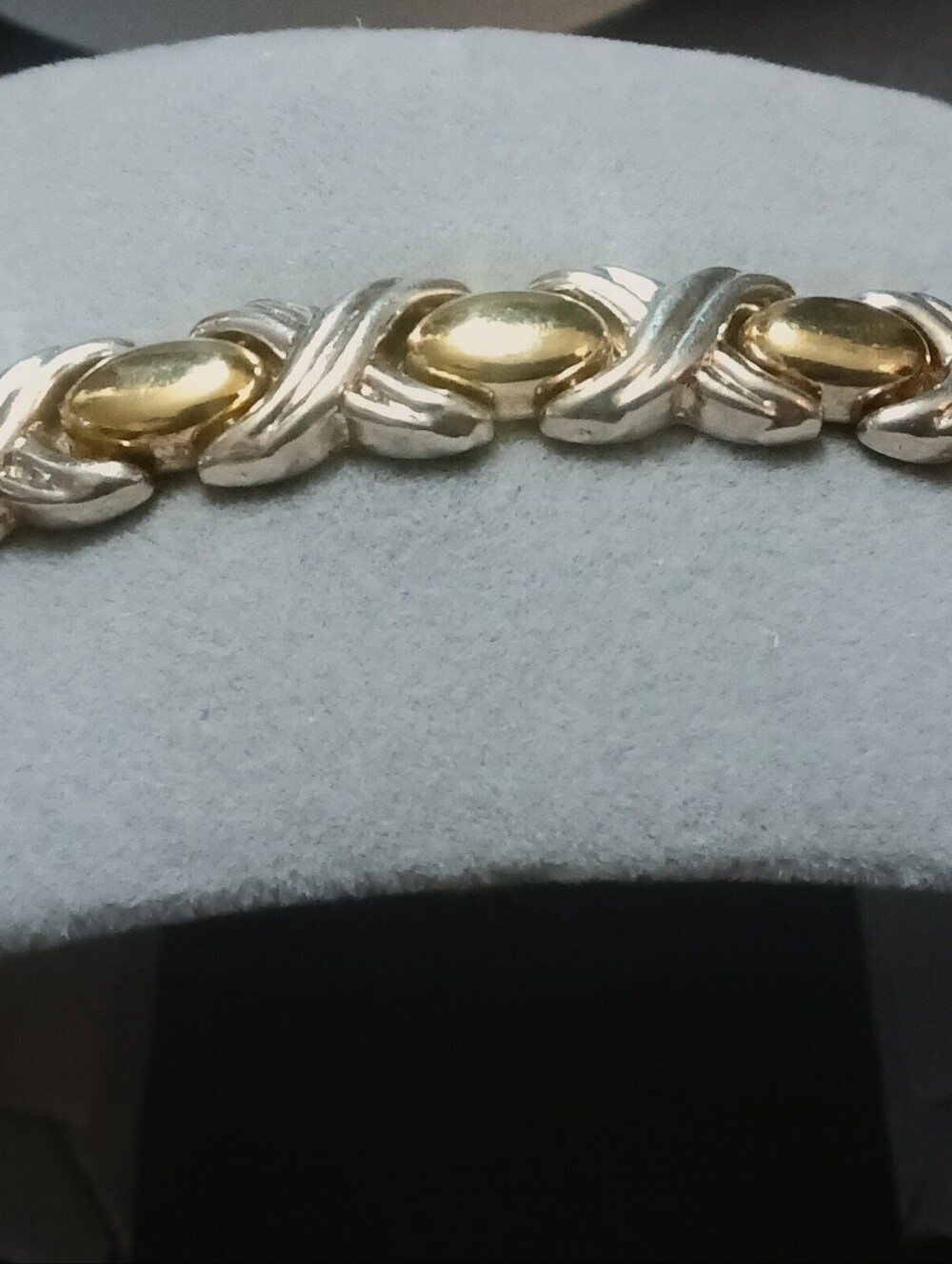 Sterling Silver And Gold Two Tone  Link Bracelet